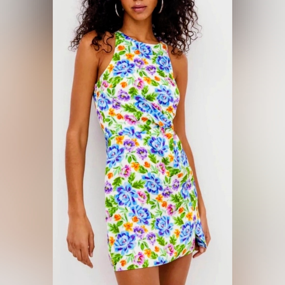 Nwt For Love & Lemons Lucy Floral Mini Dress Size Xs